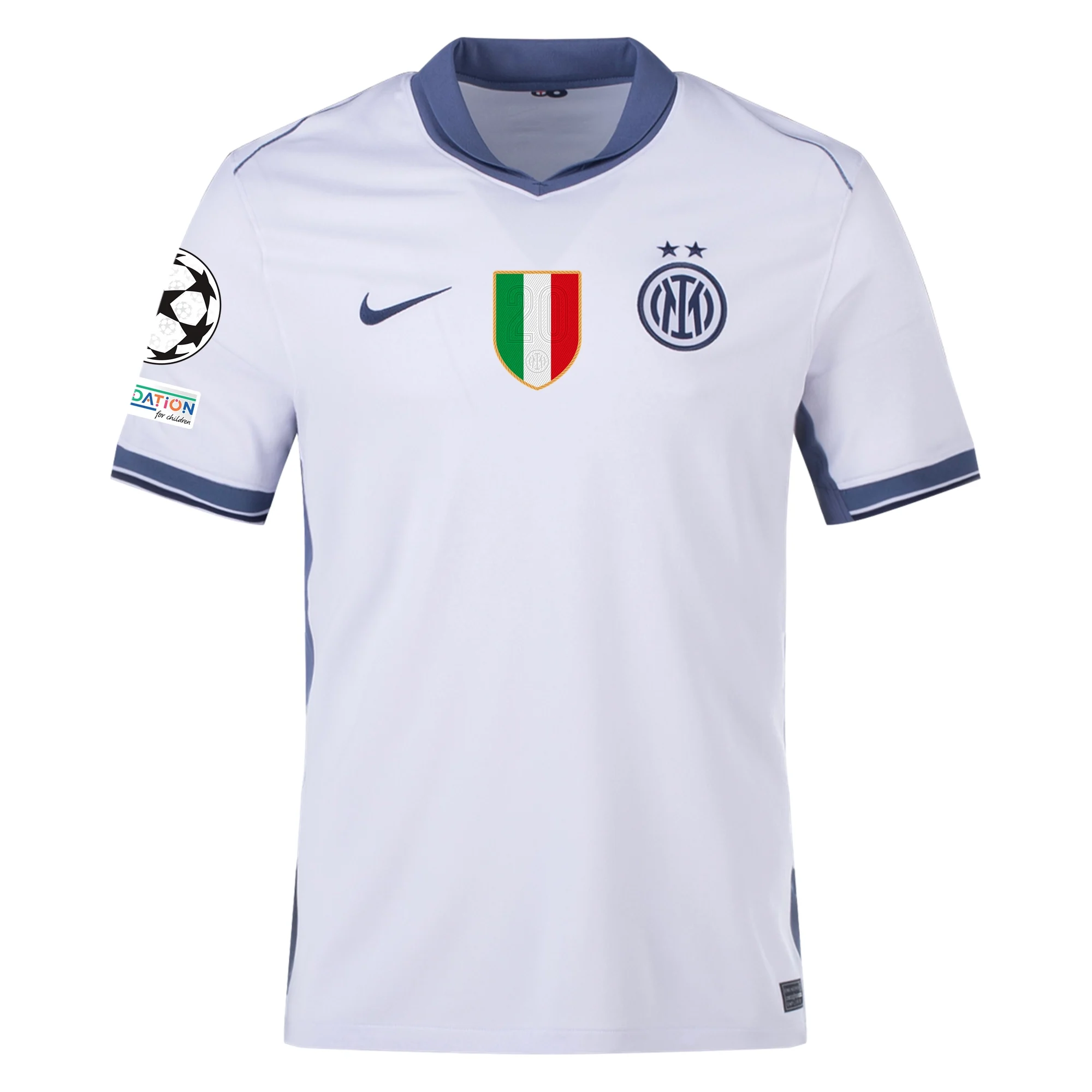 Nike Inter Milan Lautaro Martínez Away Jersey w/ Champions League + Scudetto Patch 24/25 (Summit White/Iris Whisper)