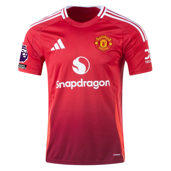 adidas Manchester United Alejandro Garnacho Home Jersey w/ EPL + No Room For Racism 24/25 (MUFC Red)