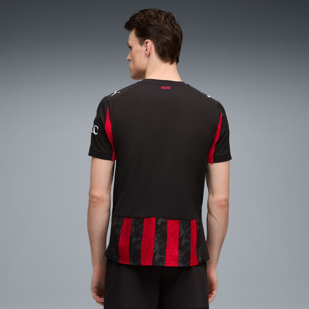 Puma Loftus-Cheek Men's AC Milan Authentic Home Jersey 25/26 w/ Seria A Patch (Red/Black)