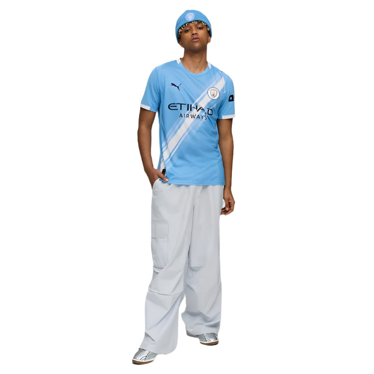 Puma Savinho Manchester City Home Jersey 25/26 w/ EPL + Sponsor Patch (Team Light Blue/Puma White)