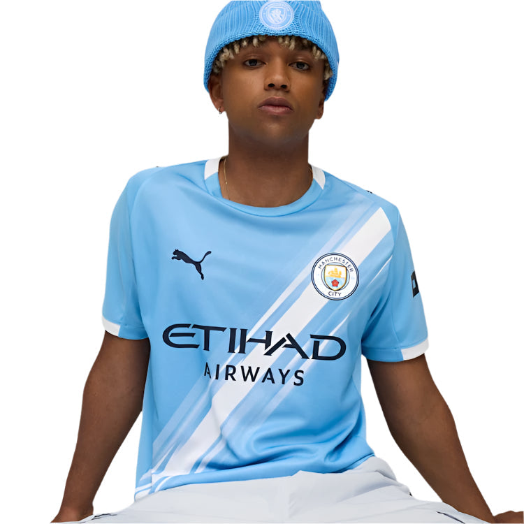 Oscar Bobb Manchester City Home Jersey 25/26 w/ EPL + Sponsor Patch (Team Light Blue/Puma White)