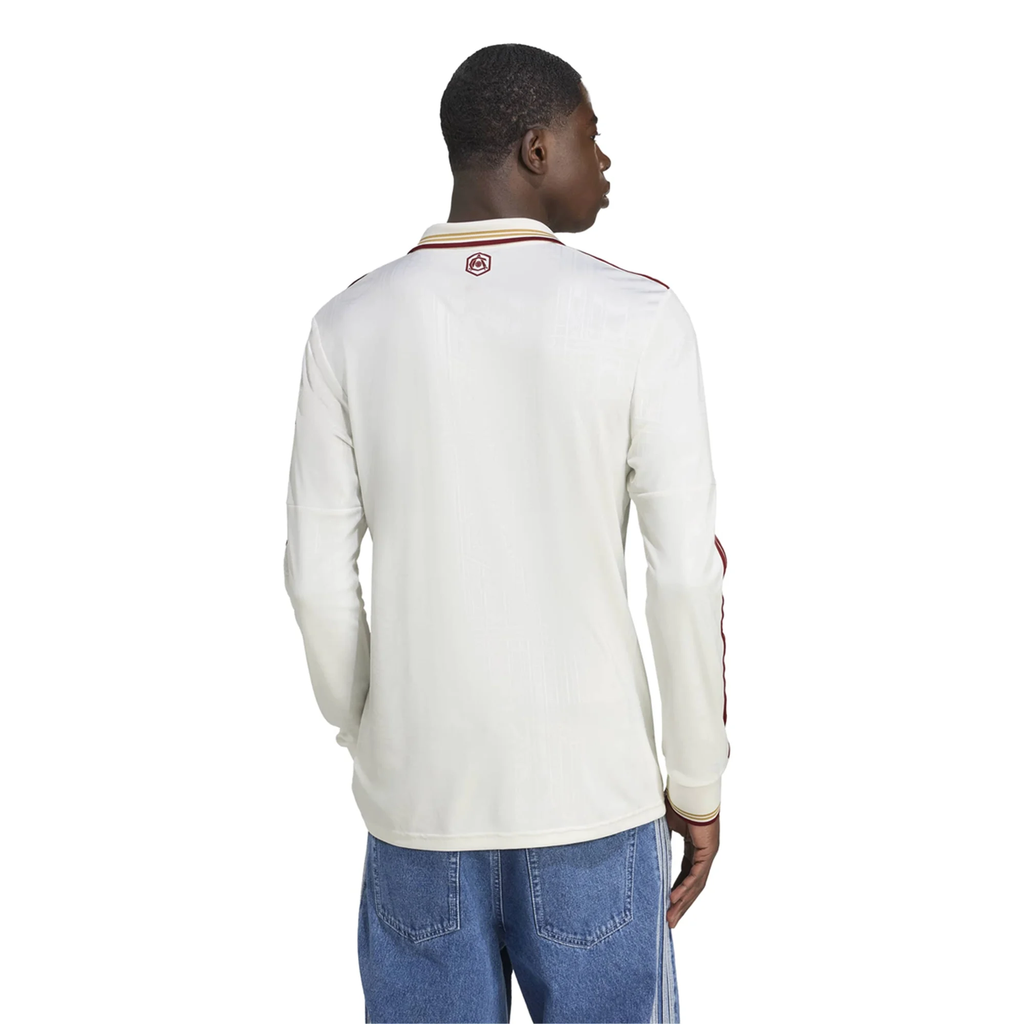 adidas Arsenal Martin Ødegaard Third Long Sleeve Jersey w/ EPL + No Room For Racism 25/26 (White/Burgundy)