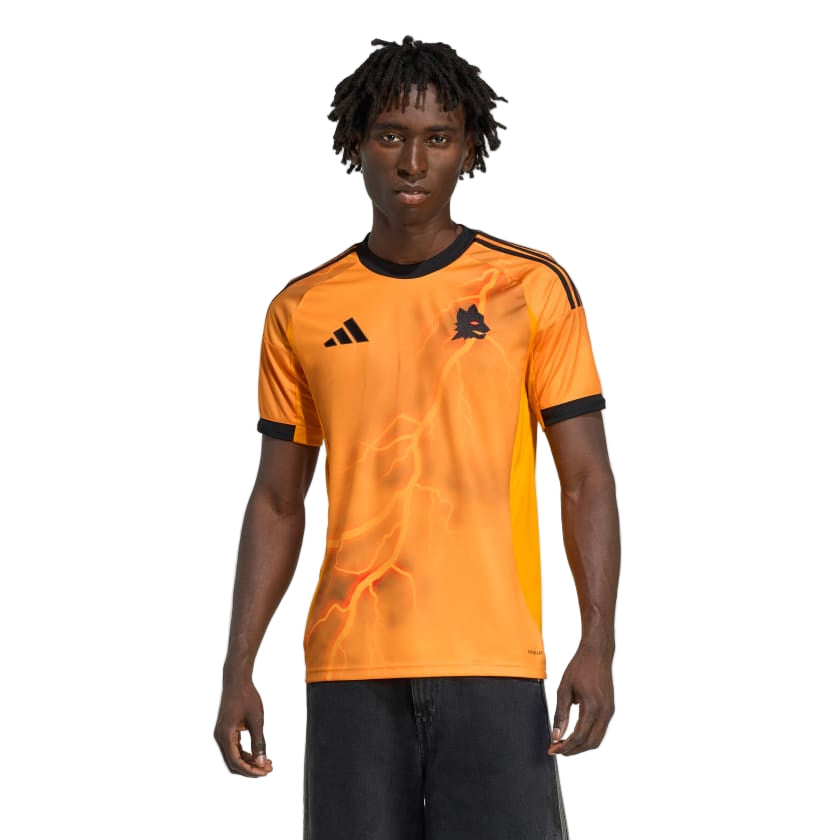 adidas Roma Mario Hermoso Away Jersey w/ Serie A Patch 25/26 (Orange/Black)