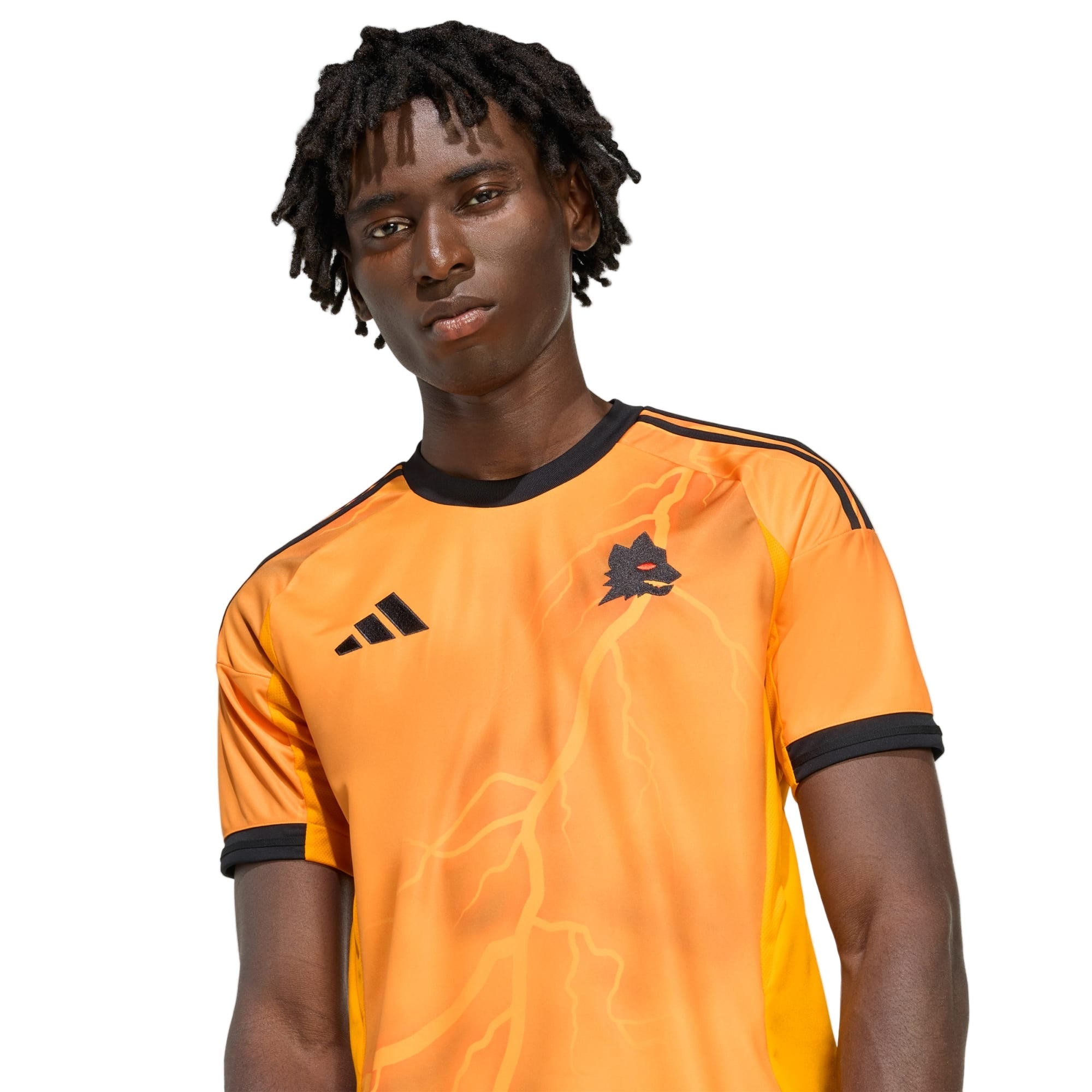 adidas Roma Devyne Rensch Away Jersey w/ Serie A Patch 25/26 (Orange/Black)