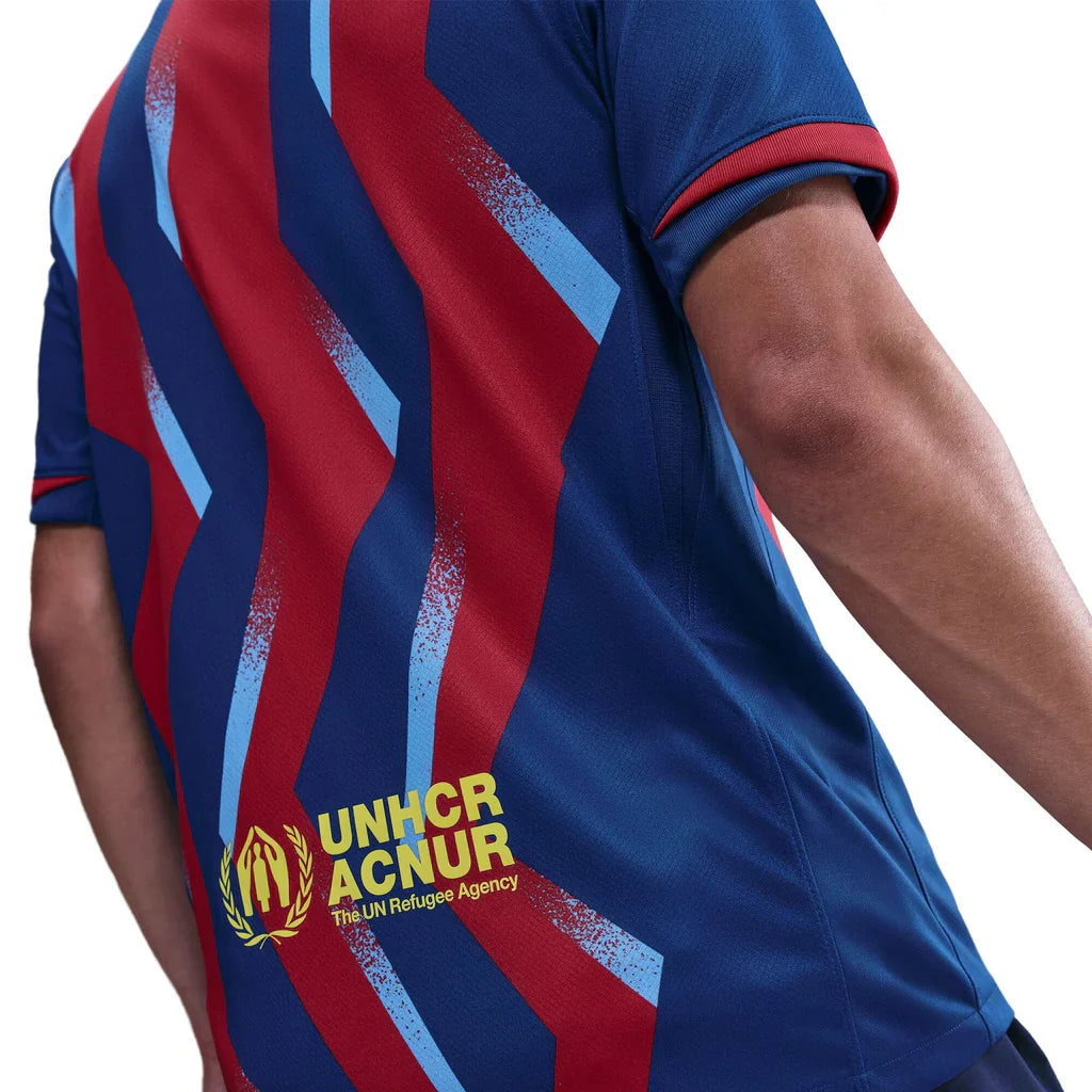 Nike Men's FC Barcelona Gerard Martin 4th Jersey 25/26 w/ La Liga Patches (Blue/Red/Yellow)