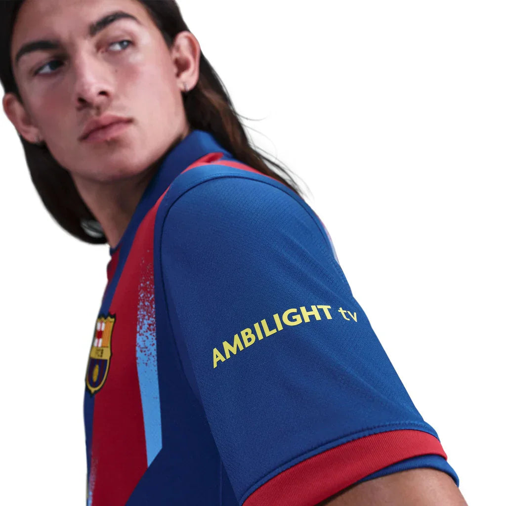 Nike Men's FC Barcelona Marcus Rashford 4th Jersey 25/26 w/ La Liga Patches (Blue/Red/Yellow)