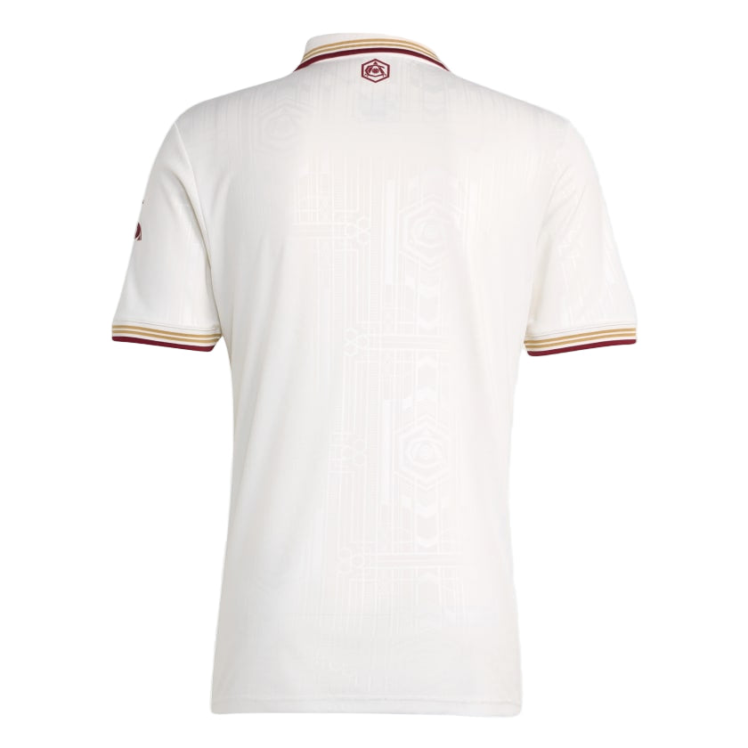 adidas Men's Arsenal FC Third Jersey 25/26 (White/Burgundy)