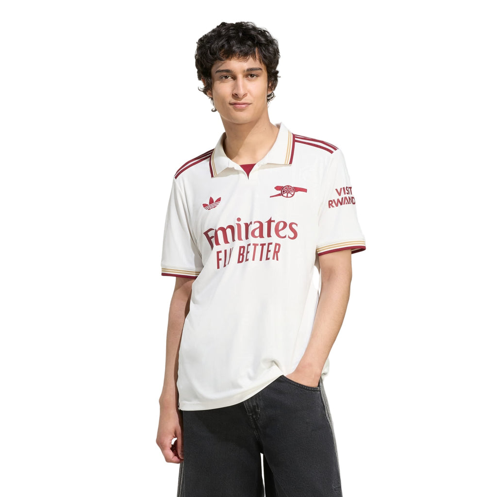 adidas Lewis Skelly Men's Arsenal FC Third Jersey 25/26 w/ NRFR + EPL Patches (White/Burgundy)