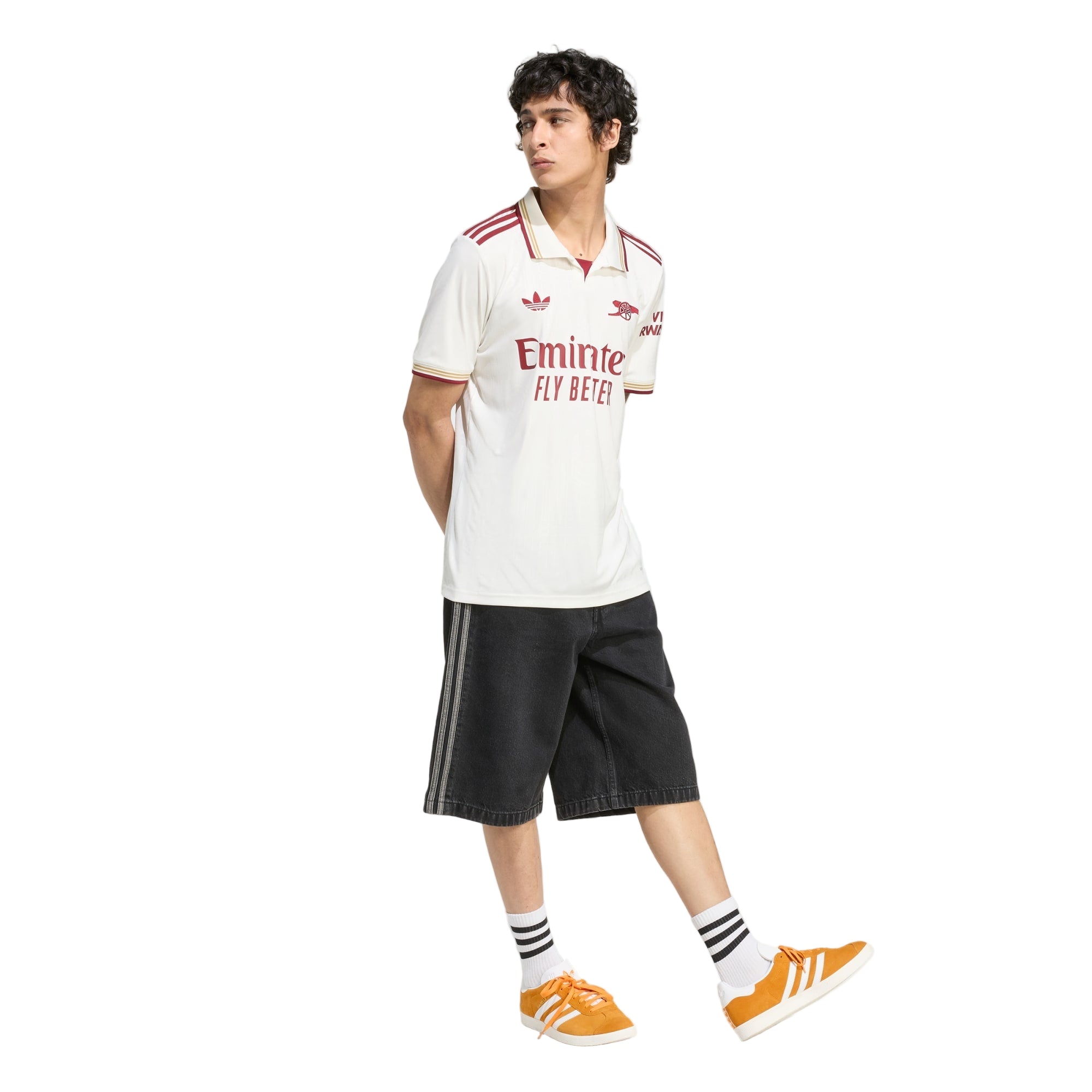 adidas Gyokeres Men's Arsenal FC Third Jersey 25/26 w/ NRFR + EPL Patches (White/Burgundy)