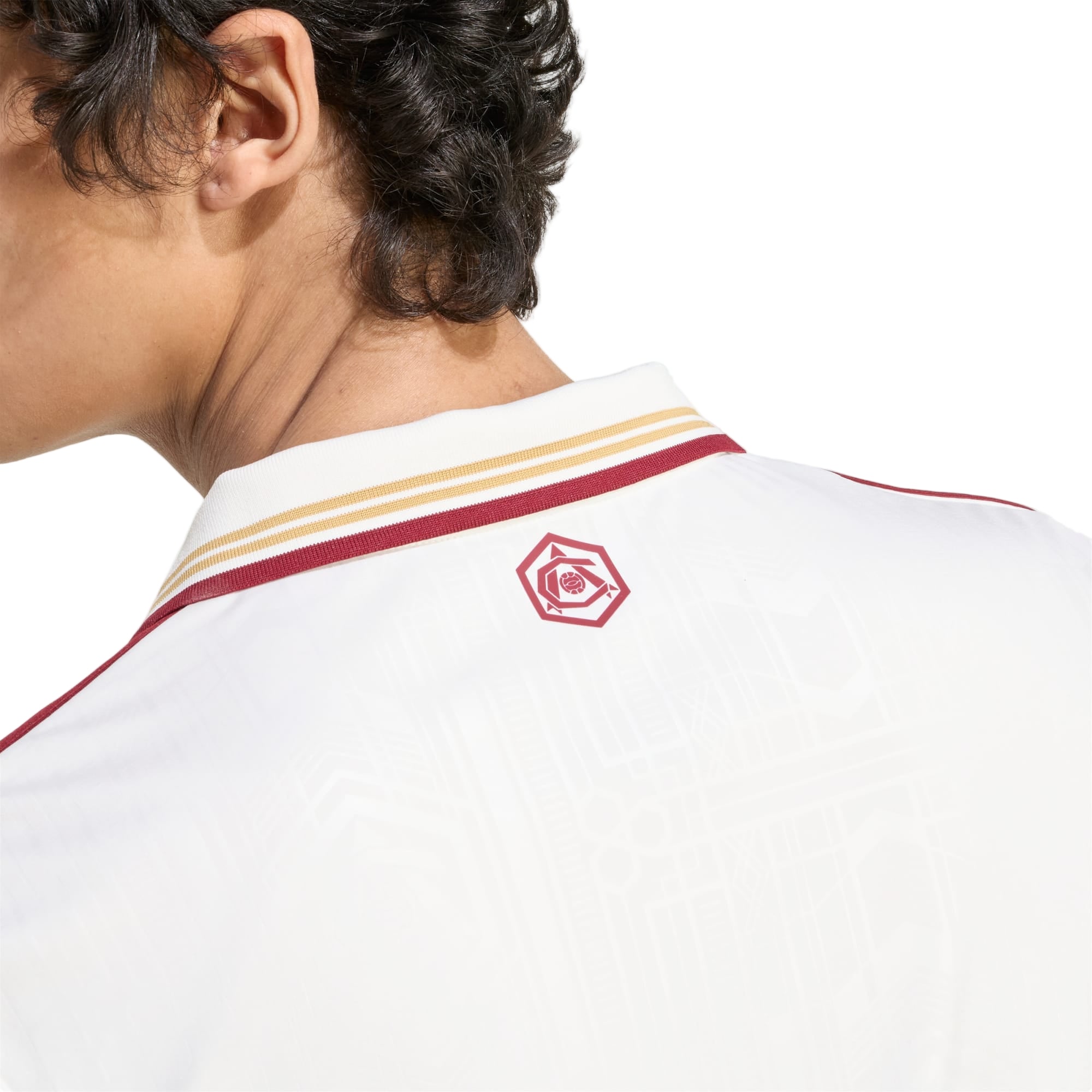adidas Norgaard Men's Arsenal FC Third Jersey 25/26 w/ NRFR + EPL Patches (White/Burgundy)