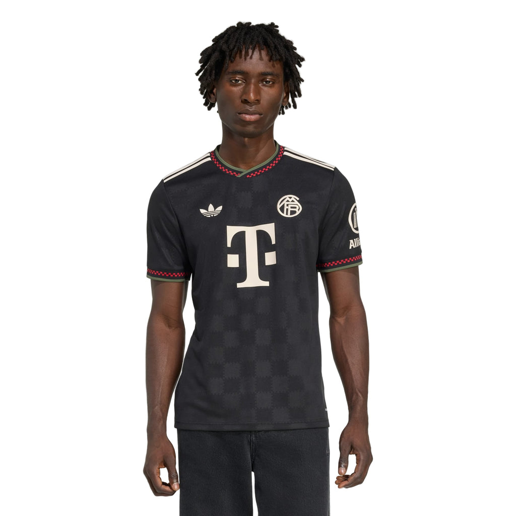 adidas Bayern Munich Third Jersey w/ Champions League Patches 25/26 (Black/Olive Green)