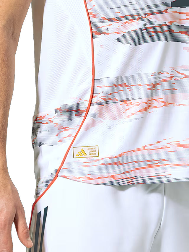 adidas J. Palhinha Authentic Away Jersey 25/26 w/ Sponsor + Meister Bundesliga Patch (White/Red)