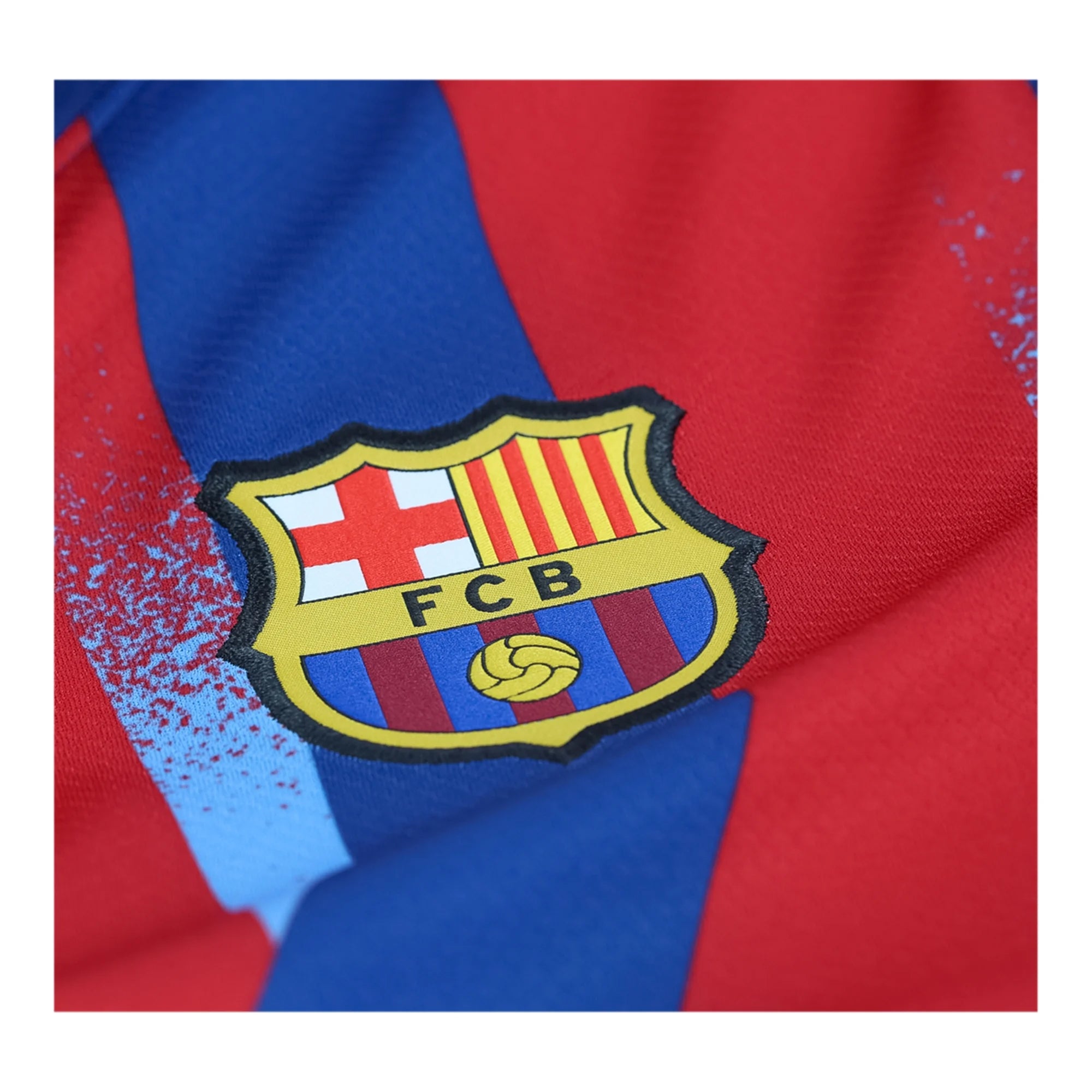 Nike Youth  Bernal FC Barcelona 4th Soccer Jersey 25/26 (Gym Blue/Salsa Red)