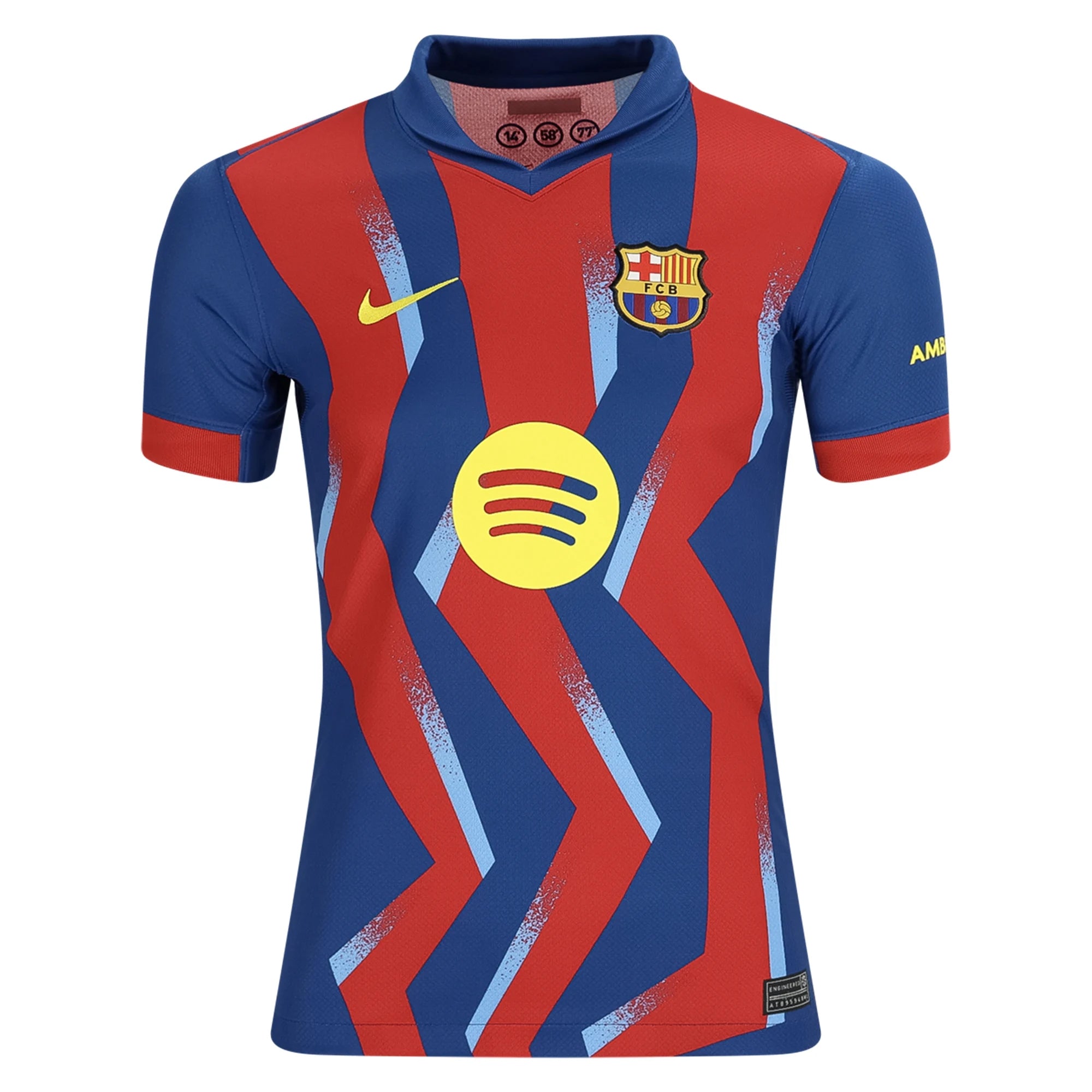 Nike Youth Barcelona 25/26 4th Soccer Jersey (Gym Blue/Salsa Red)