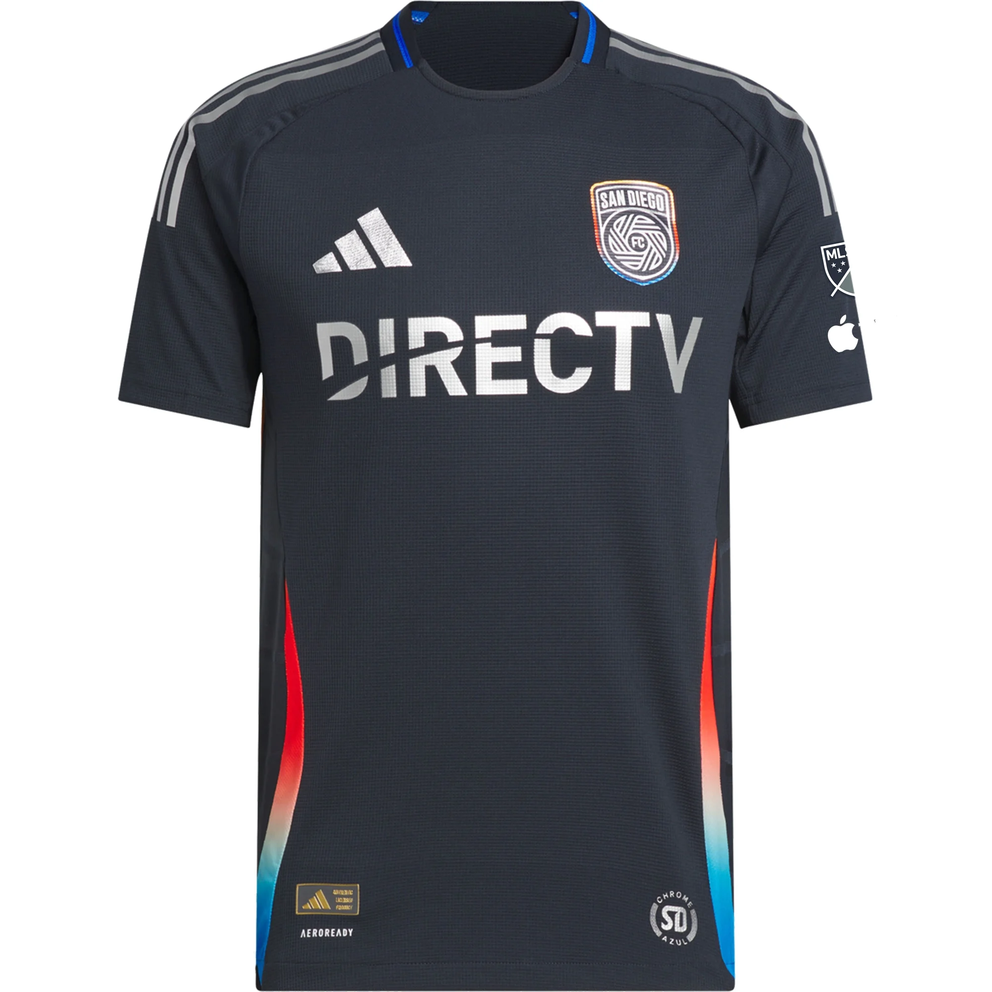 adidas Onni Valakari San Diego FC Authentic Home Jersey w/ MLS + Apple TV Patches 25/26 (Night Navy)