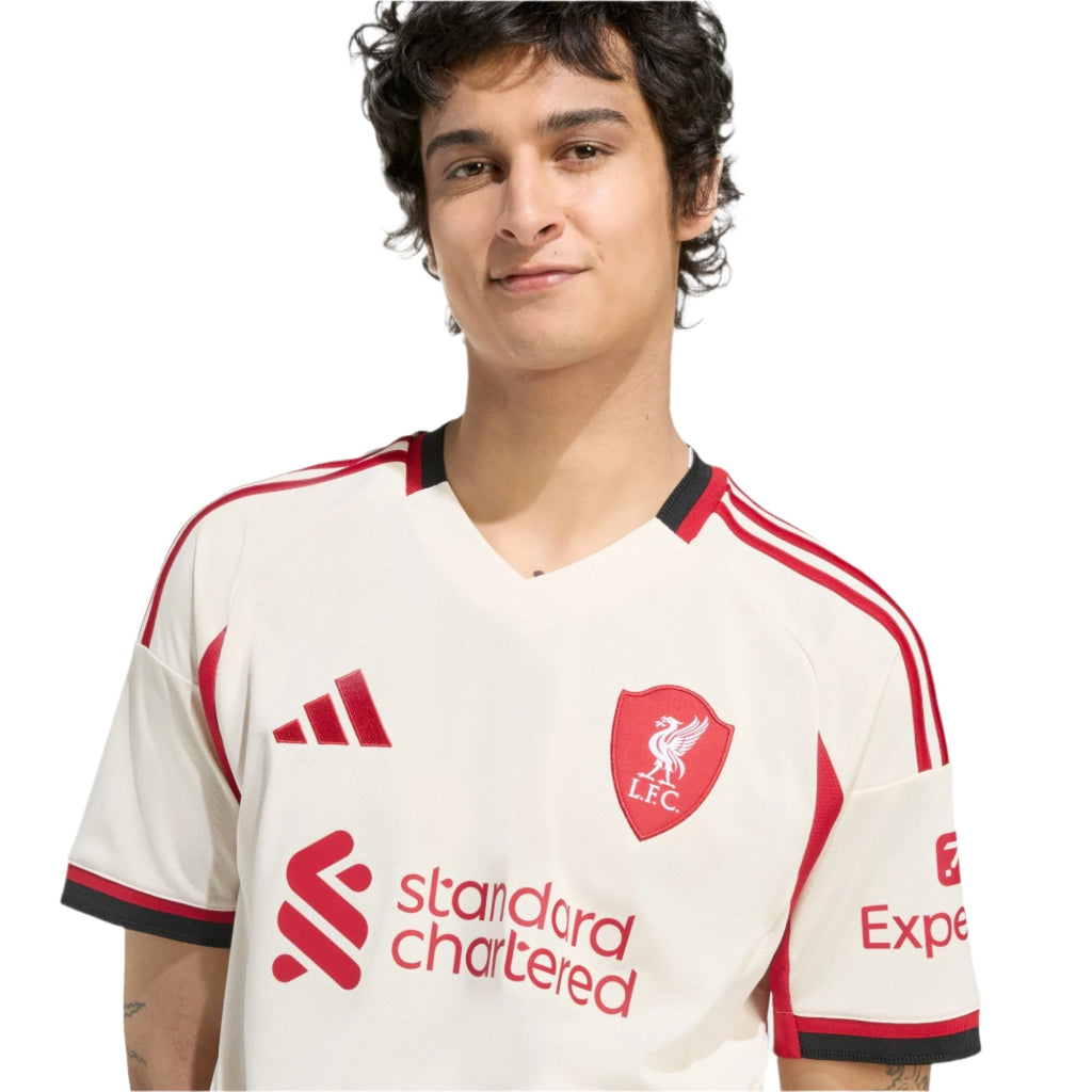 adidas Men's Liverpool Alexis Mac Allister Away Jersey w/ EPL Champions Patch 25/26 (Wonder White)