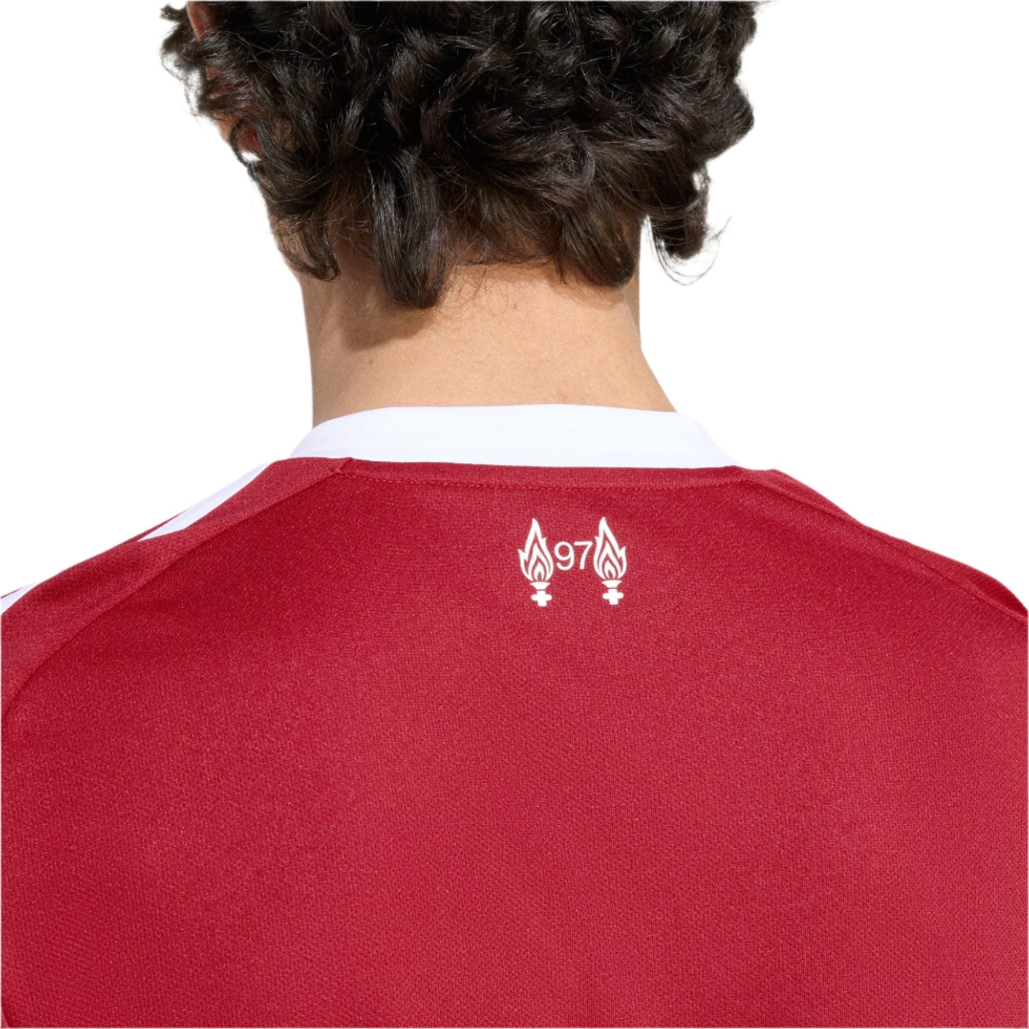 adidas Elliott Men's Liverpool Home Jersey 25/26 w/ NRFR + EPL Champions Patch (Strawberry Red)