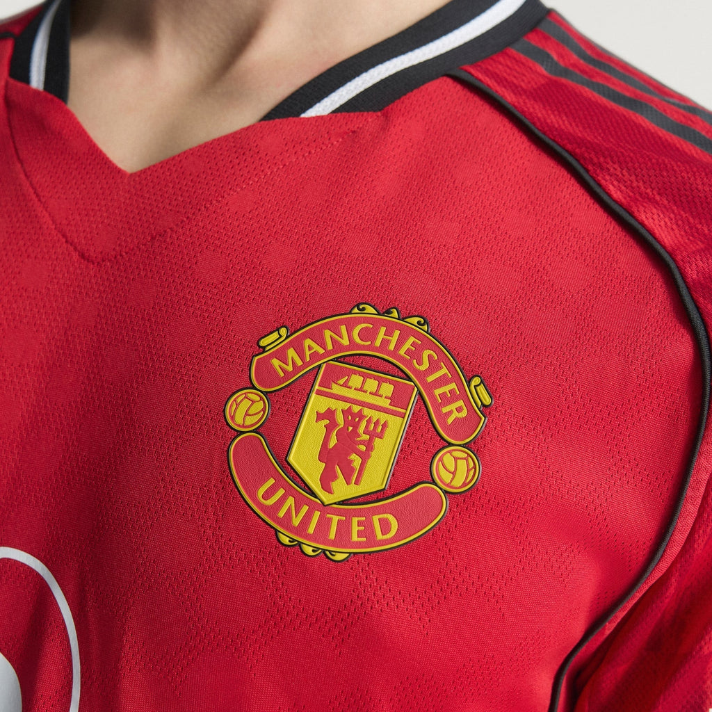 adidas Shaw Men's Manchester United Authentic Home Jersey 25/26 w/ NRFR + EPL Patch (Red)