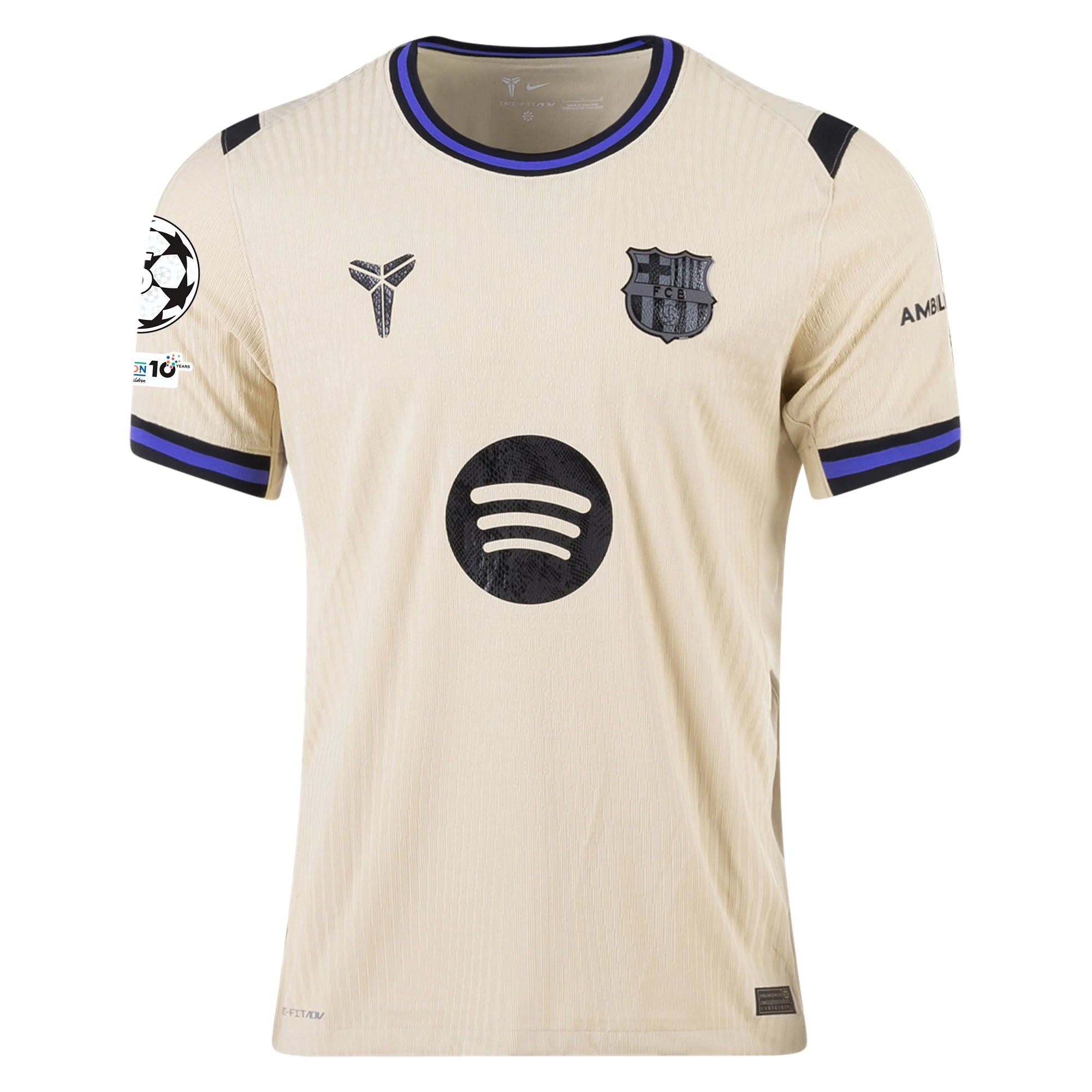 Nike Fermin Lopez Men's FC Barcelona Authentic Away Jersey w/ Champions League Patches (Team Gold/Persian Violet/Black)