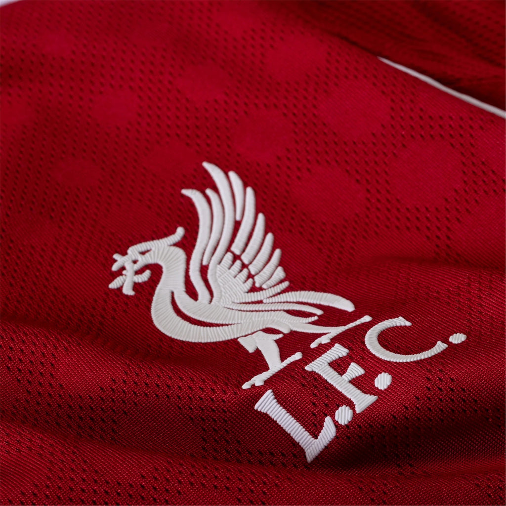 adidas Men's Liverpool FC Authentic Frimpong Home Jersey 25/26 w/ EPL + NRFR Patches (Strawberry Red)