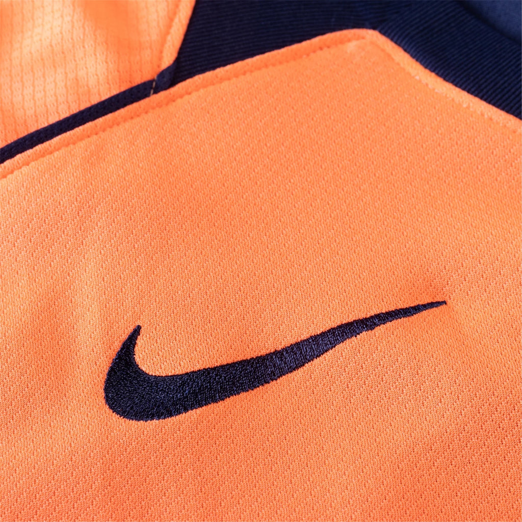 Nike Men's FC Barcelona T90 Third Jersey 25/26 w/ Champions League Patches (Mango/Navy)