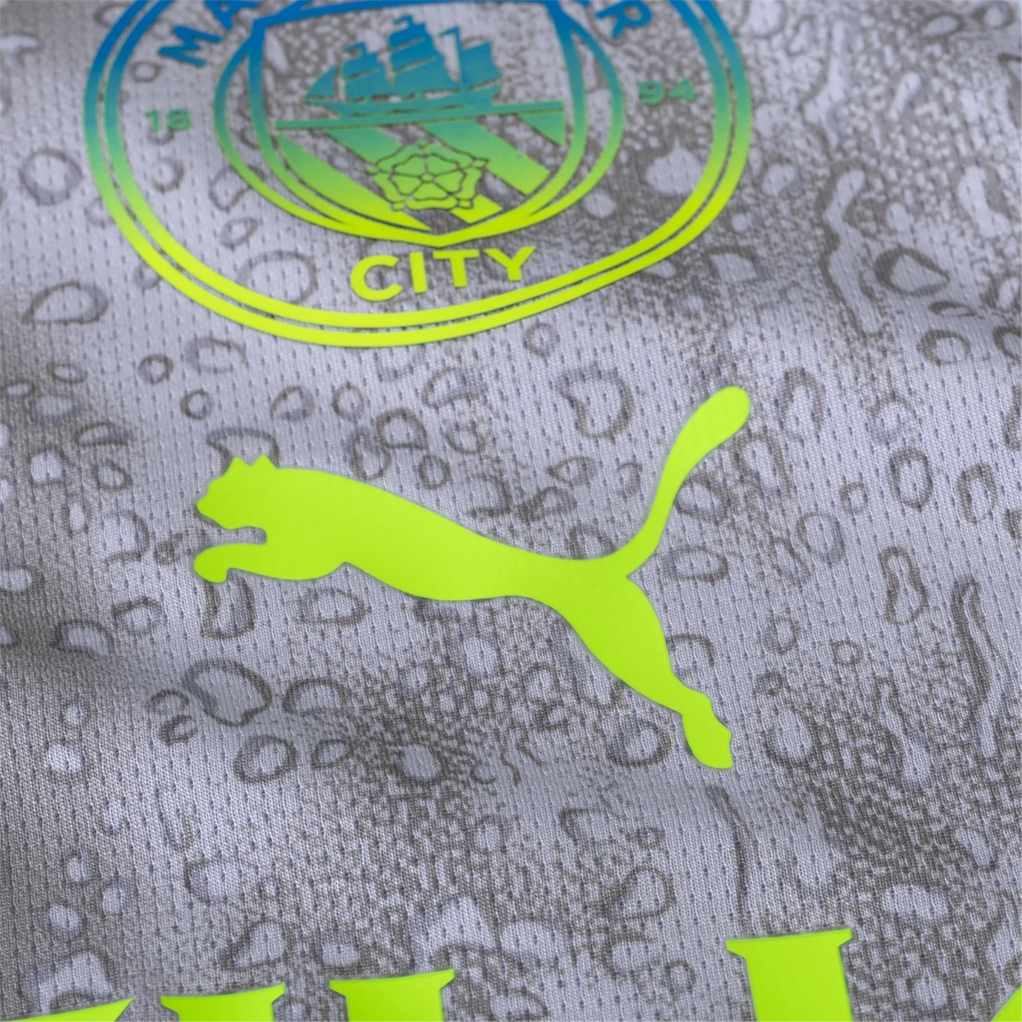 Puma Men's Manchester City Khusanov Third Jersey w/ EPL + No Room For Racism Patches 25/26 (Cool Weather/Pro Green)
