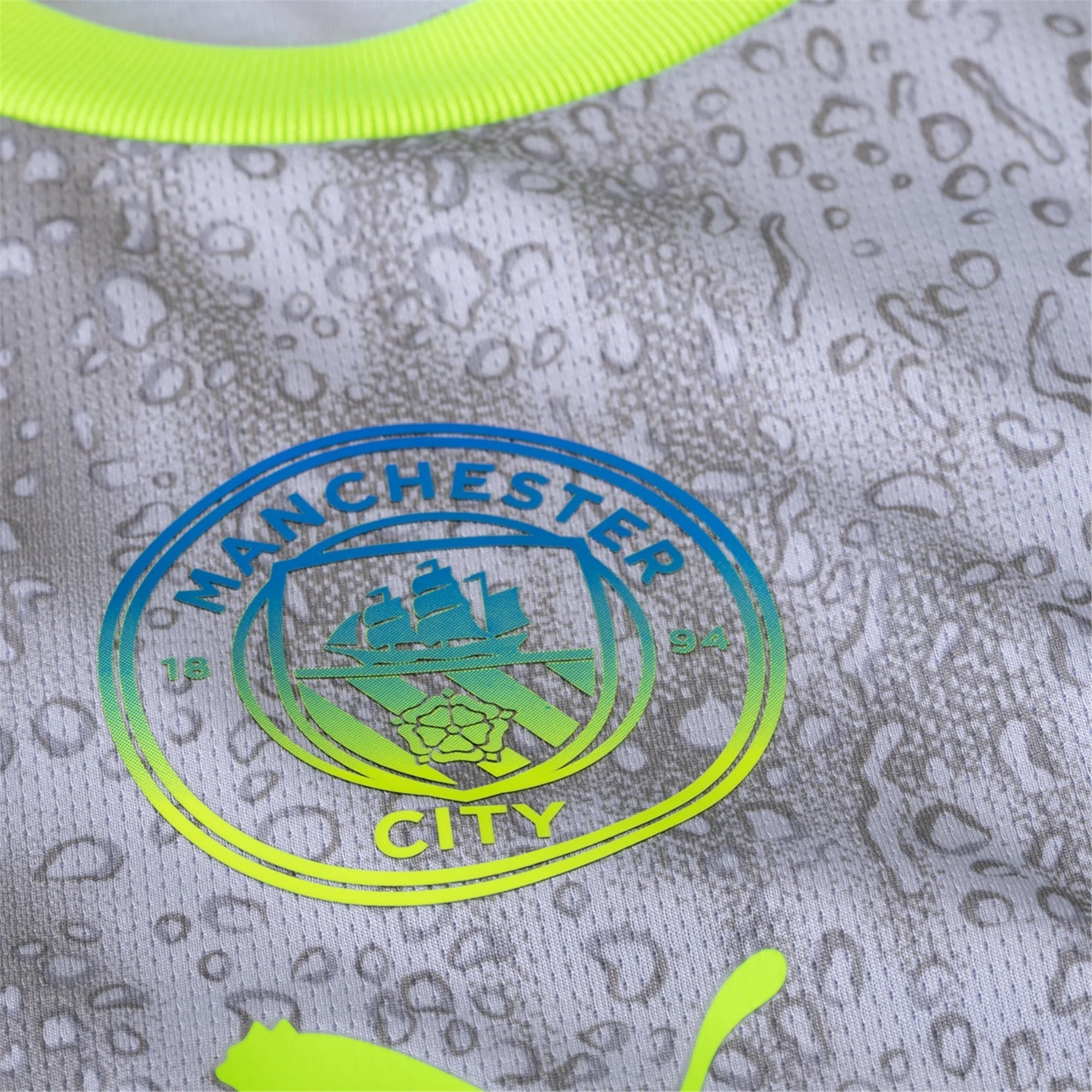 Puma Men's Manchester City Bernardo Third Jersey w/ EPL + No Room For Racism Patches 25/26 (Cool Weather/Pro Green)