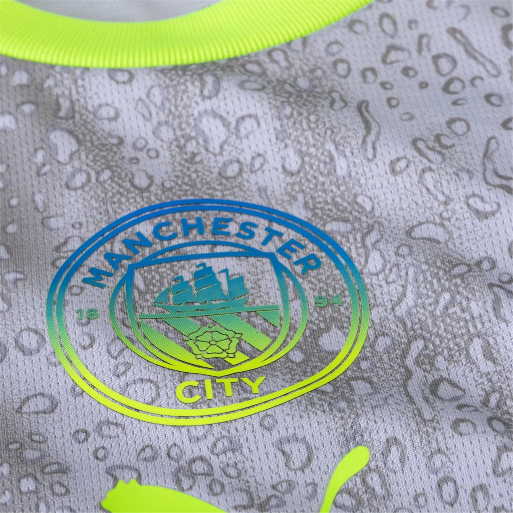 Puma Men's Manchester City Ake Third Jersey w/ EPL + No Room For Racism Patches 25/26 (Cool Weather/Pro Green)