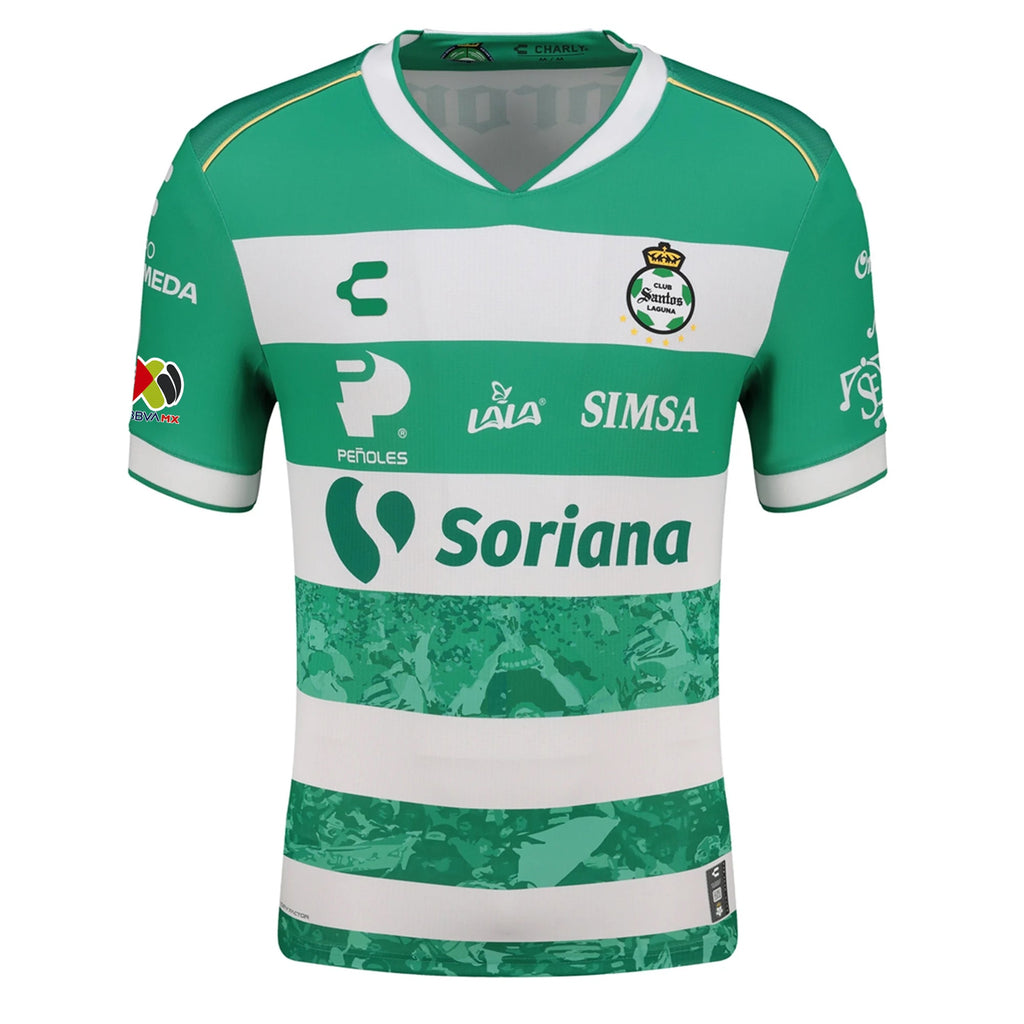 Charly Cristian Dajome Men's Santos Laguna Home Jersey 25/26 w/ BBVA MX Patches (Green/White)