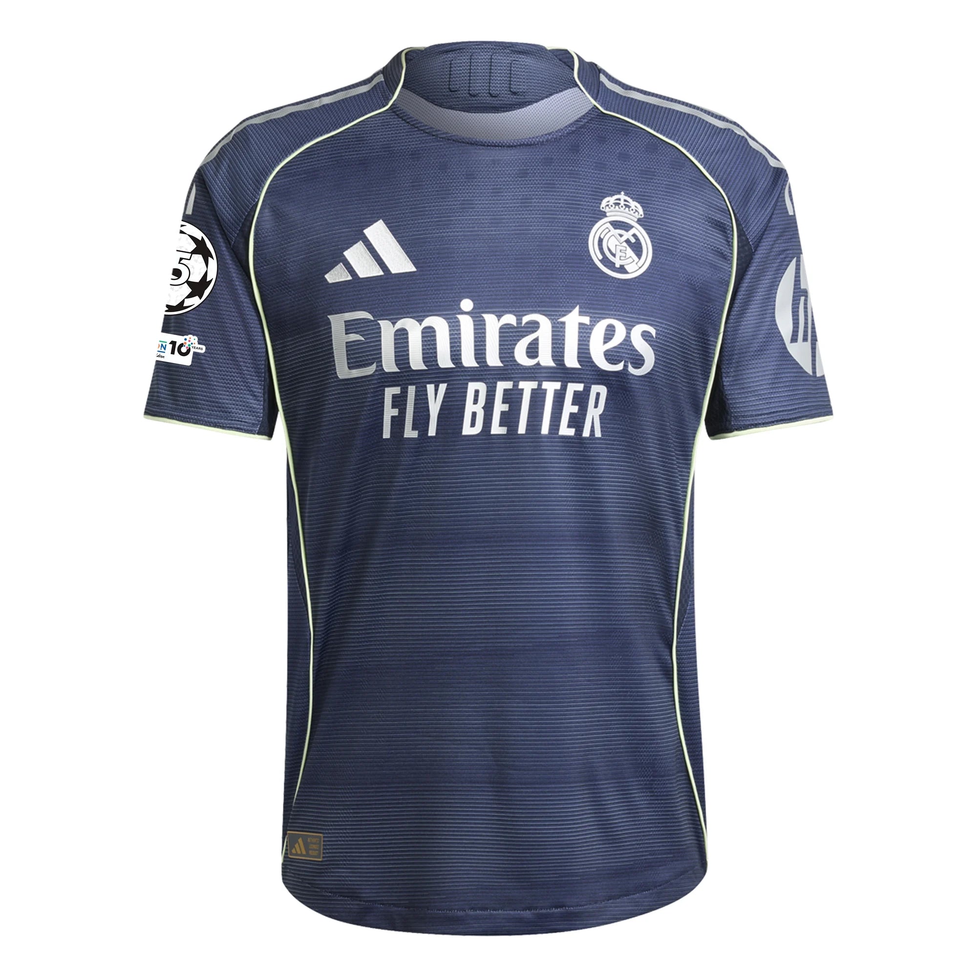 adidas Thibaut Courtois Real Madrid Authentic Away Jersey 25/26 w/ Champions League Patches (Legend Ink)