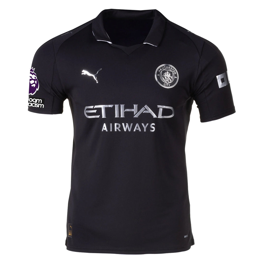 Puma O'Reilly Men's Manchester City Away Jersey 25/26 w/ NRFR + EPL Patches (Puma Black)