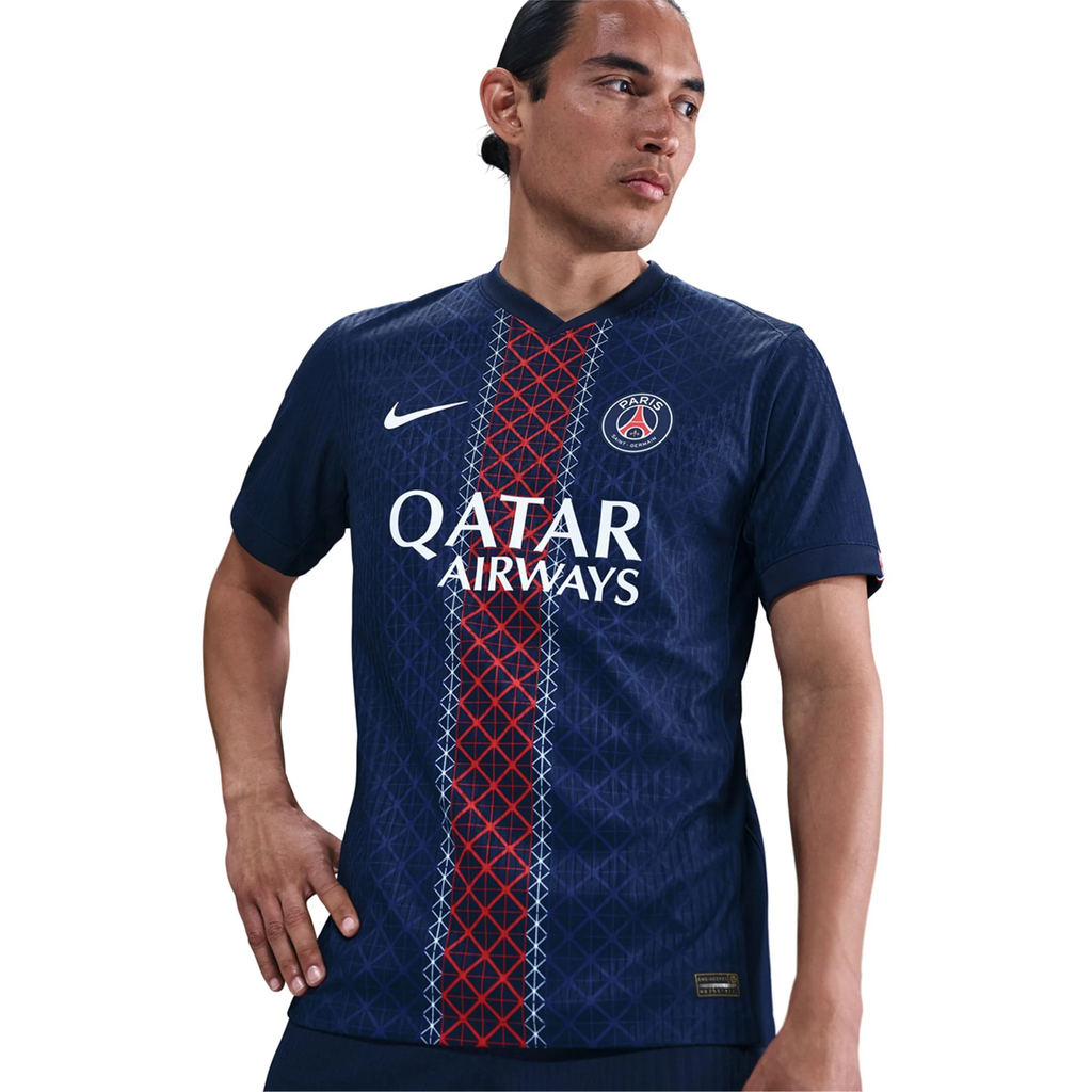 Nike Men's Neves Paris Saint-Germain Authentic Home Jersey 25/26 w/ Champions League Patches (Navy)