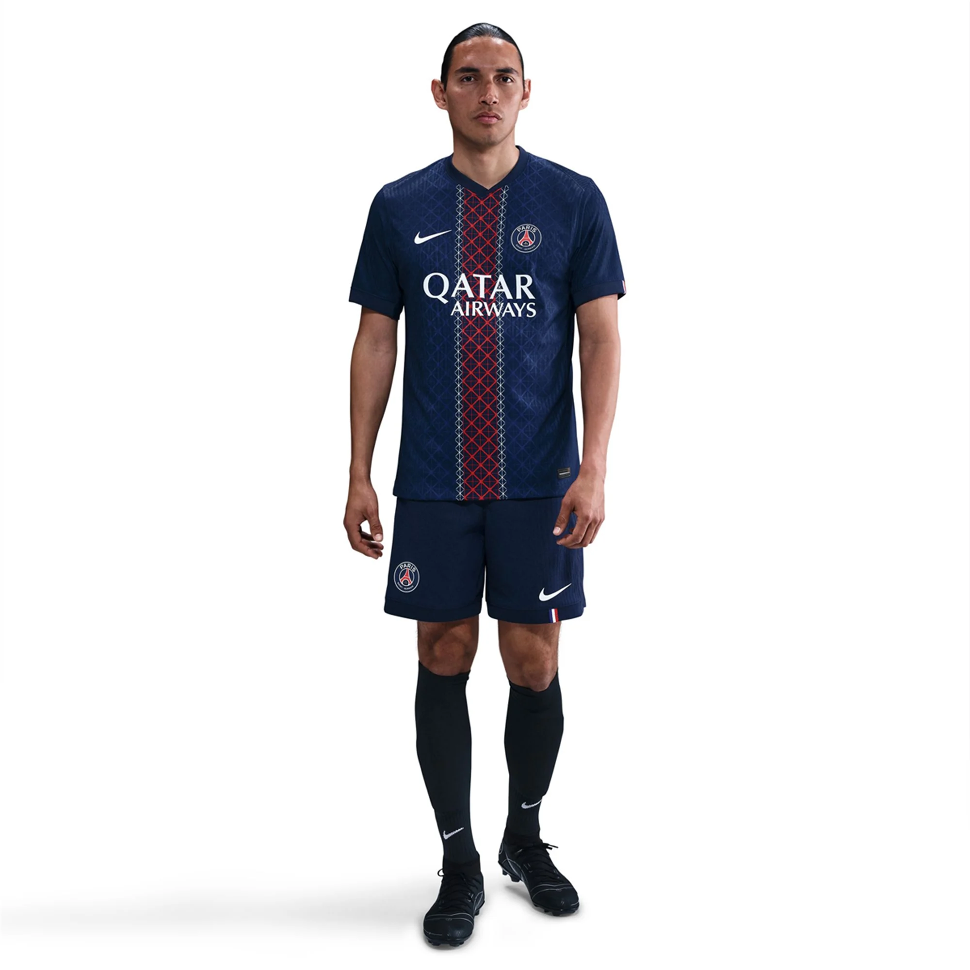Nike Men's Ndjantou Paris Saint-Germain Authentic Home Jersey 25/26 w/ Champions League Patches (Navy)