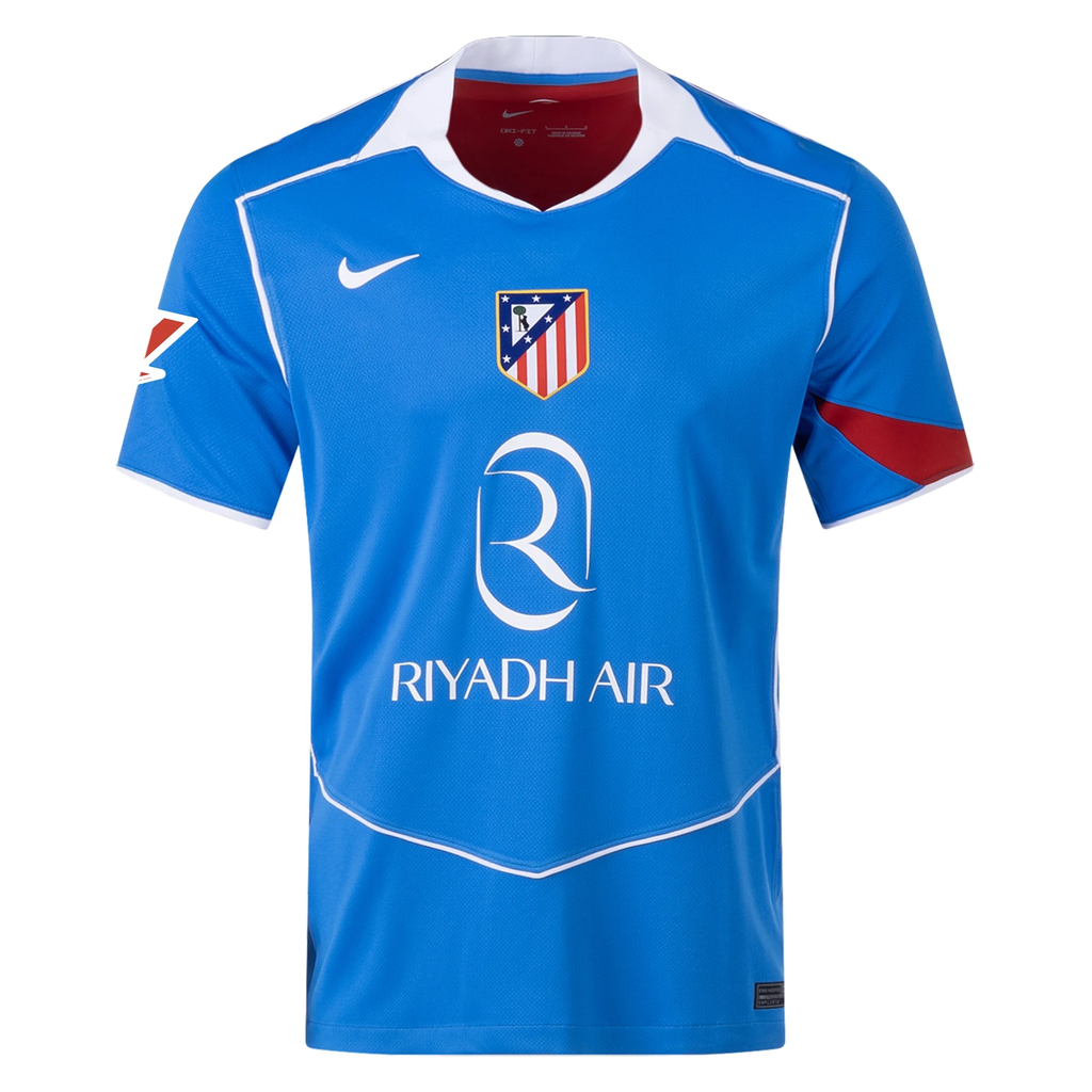 Nike Men's Atletico Madrid Carlos Martín T90 Third Jersey La Liga Patch 25/26 (Photo Blue/Sport Red)