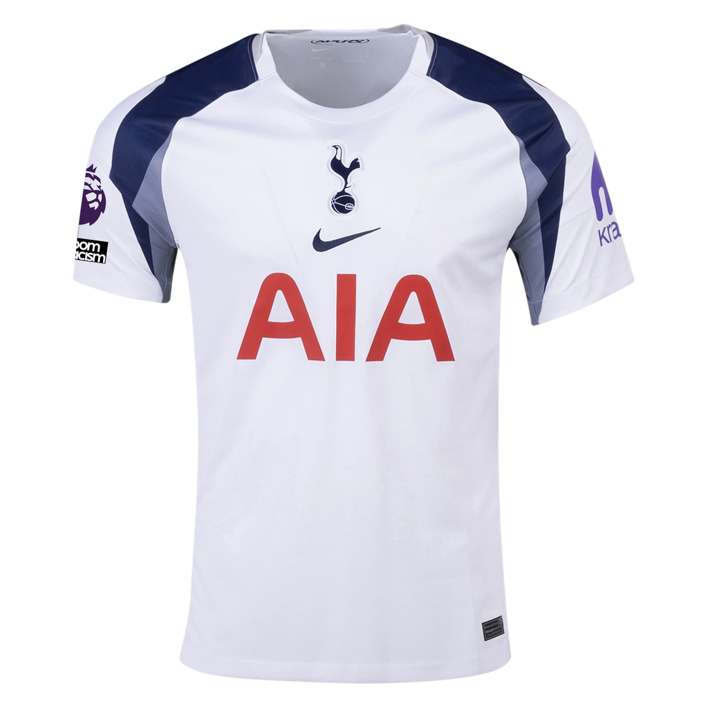 Nike Kulusevski Tottenham Hotspurs Home Jersey w/ EPL + No Room For Racism Patch 25/26 (White/Iron/Binary Blue)