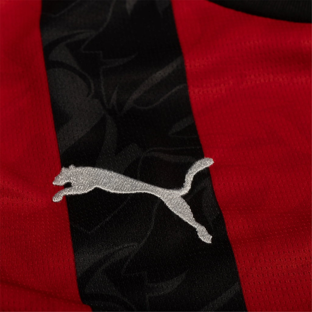 Puma Rafa Leao Men's AC Milan Home Jersey w/ Champions League Patches 25/26 (Red/Black)