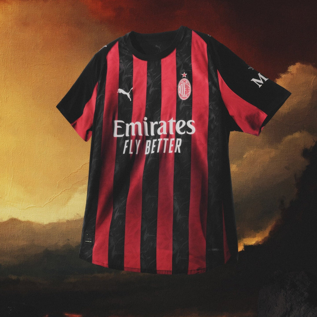 Puma Pavlovic Men's AC Milan Authentic Home Jersey 25/26 w/ Seria A Patch (Red/Black) (Copy)