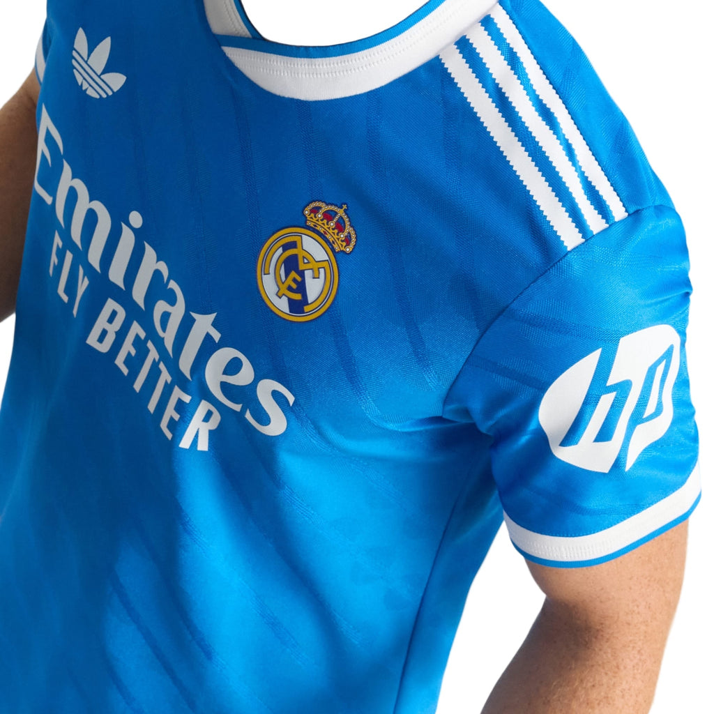 adidas Men's Carvajal Real Madrid 25/26 Authentic Third Jersey w/ Champions League Patches (Blue)