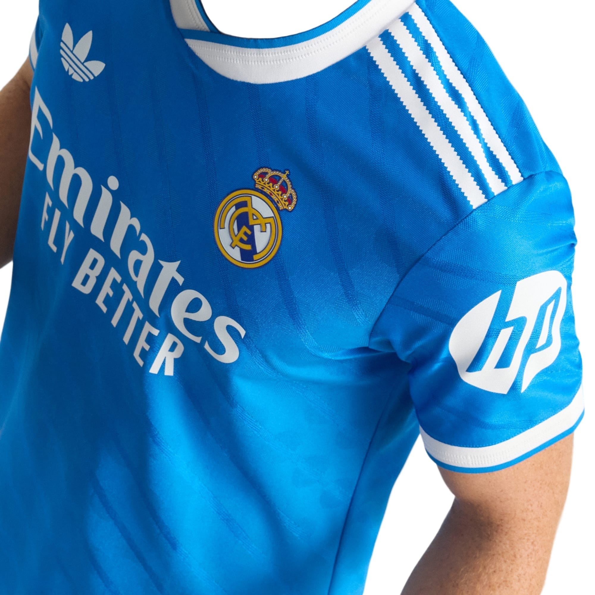 adidas Men's Carvajal Real Madrid 25/26 Authentic Third Jersey w/ Champions League Patches (Blue)