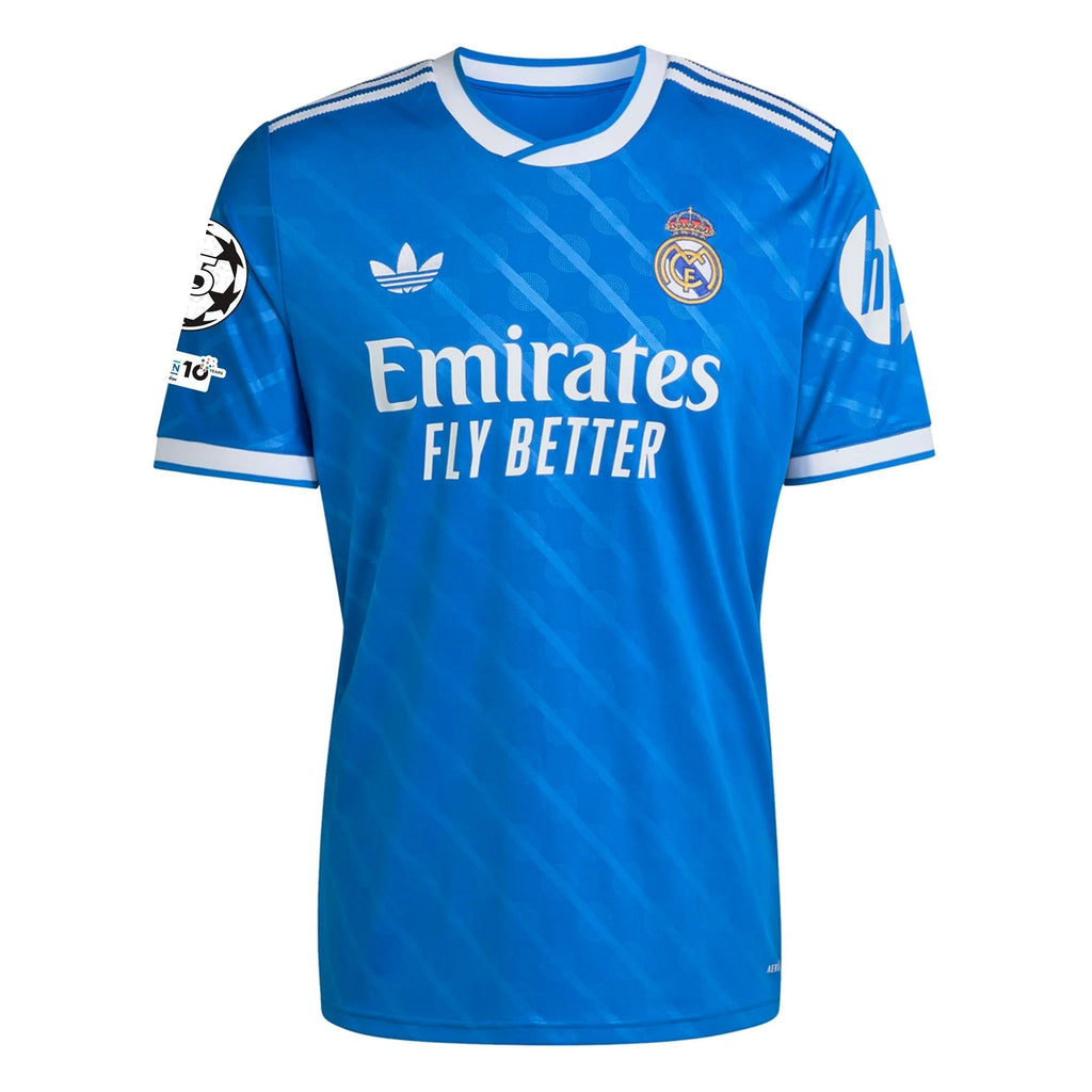 adidas Endrick Men's Real Madrid Third Jersey 25/26 w/ Champions League Patches (Blue/White)