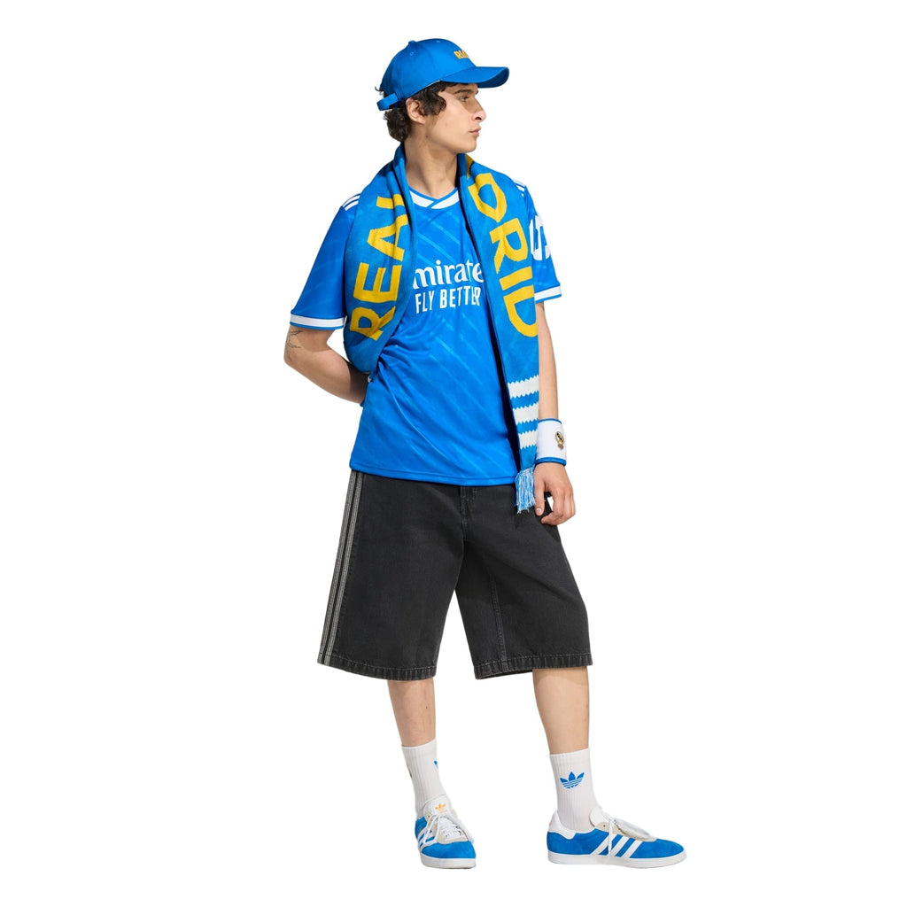 adidas Huijsen Men's Real Madrid Third Jersey 25/26 w/ Champions League Patches (Blue/White)