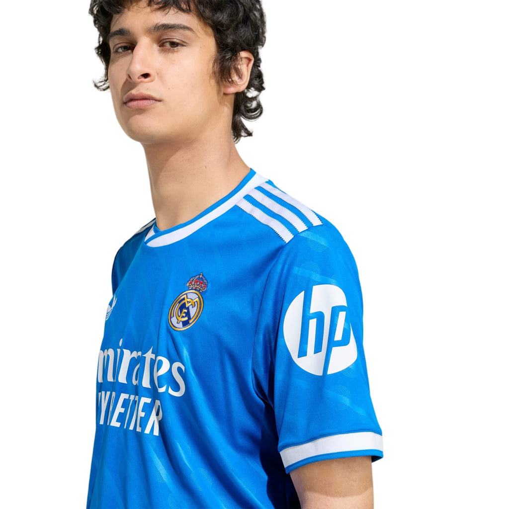 adidas Valverde Men's Real Madrid Third Jersey 25/26 w/ Champions League Patches (Blue/White)