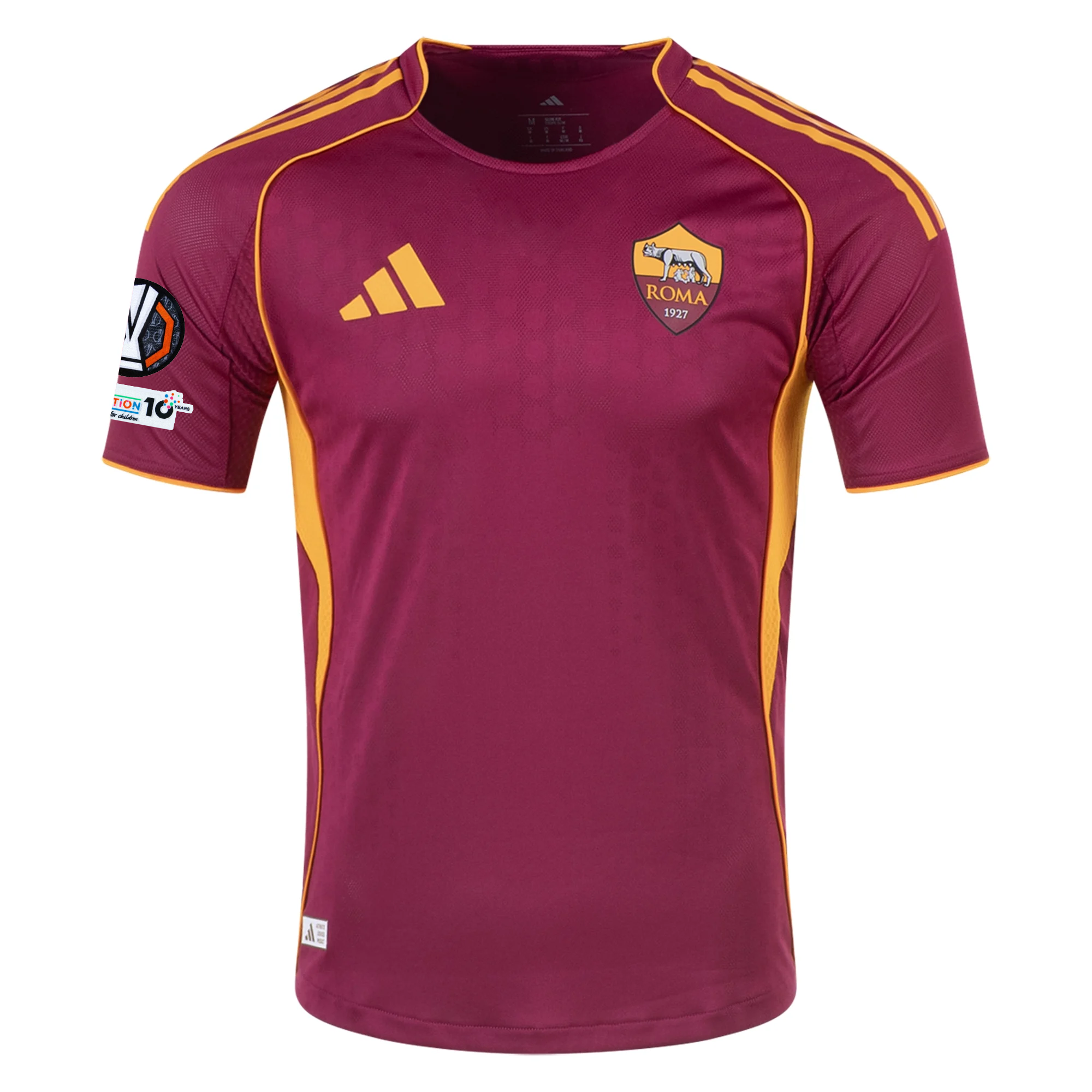 adidas Roma Authentic Niccolò Pisilli Home Jersey w/ Europa League Patches 25/26 (Burgundy)
