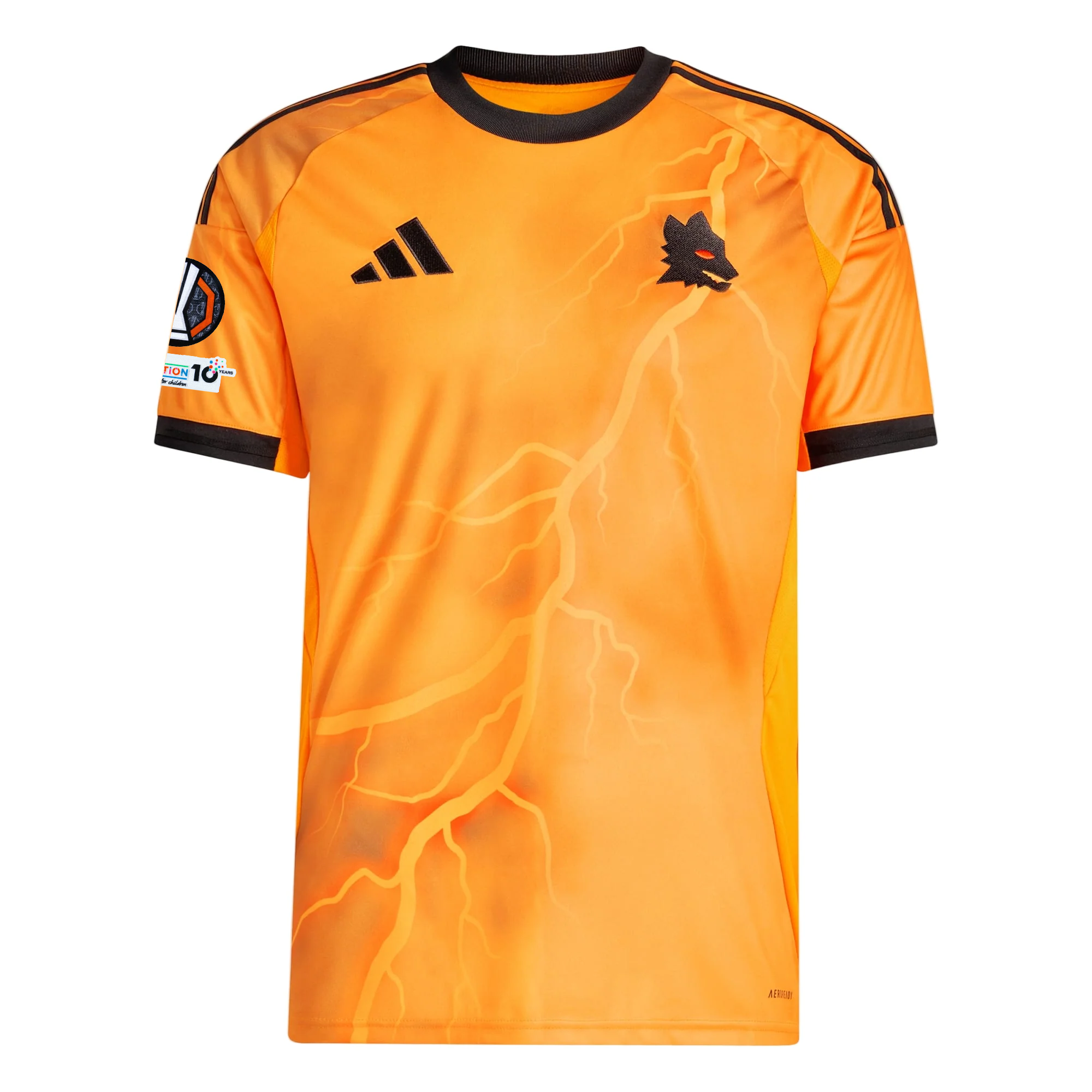 adidas Roma Gianluca Mancini Away Jersey w/ Europa League Patches 25/26 (Orange/Black)