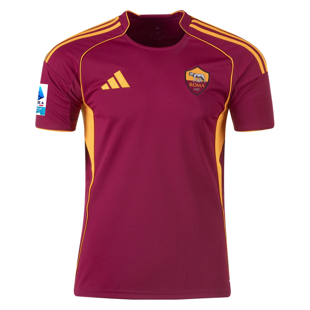 adidas Men's Roma Daniele Ghilardi Home Jersey w/ Serie A Patch 25/26 (Burgundy)