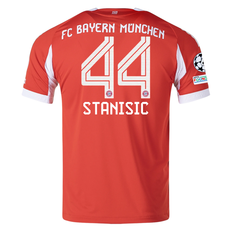 adidas Bayern Munich Stanisic Home Jersey w/ Champions League Patches 25/26 (Red)
