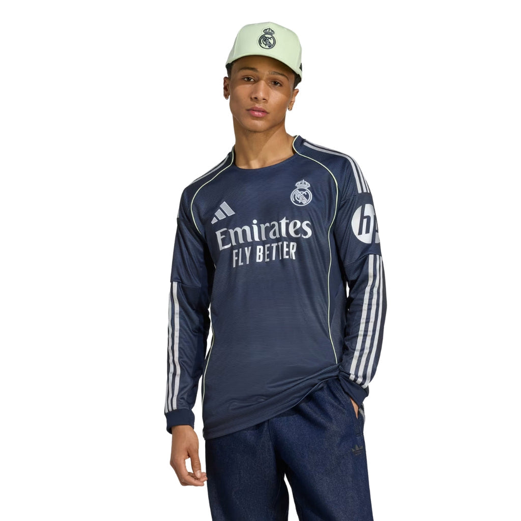 adidas Real Madrid E. Militao Long Sleeve Away Jersey w/ Champions League Patches 25/26 (Legend Ink)