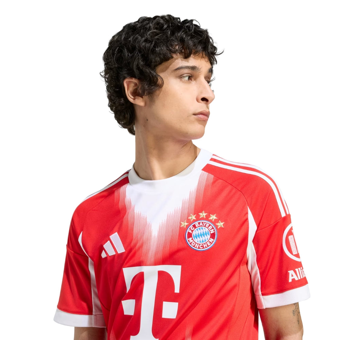 adidas Bayern Munich Karl Home Jersey w/ Champions League Patches 25/26 (Red)