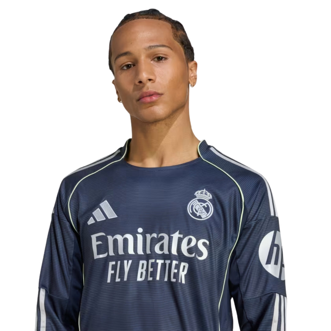 adidas Real Madrid Long Sleeve Away Jersey 25/26 (Legend Ink)