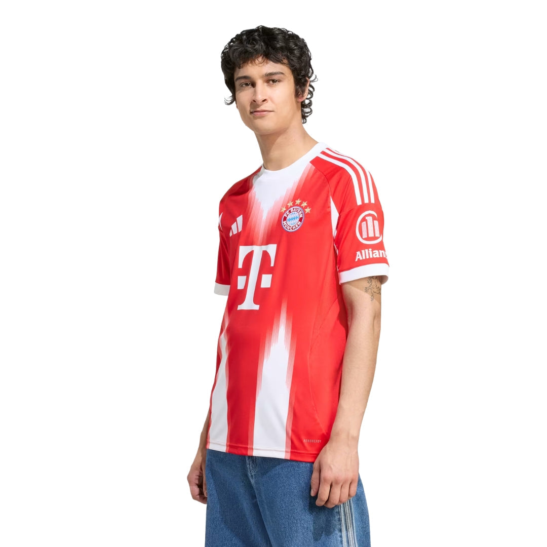 adidas Bayern Munich Karl Home Jersey w/ Champions League Patches 25/26 (Red)